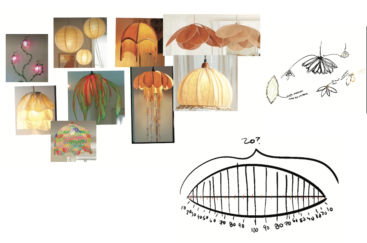 Flower lamp — inspiration and sketches